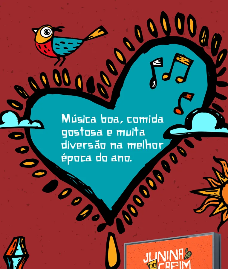 Junina do Capim: Coração com a chamada