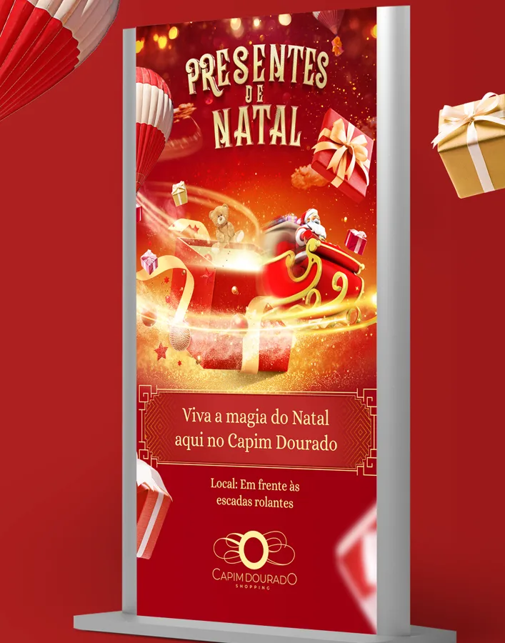 Presentes de Natal: Totem no shopping